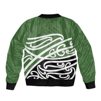Green Fern New Zealand Kowhai Ngutukak Sleeve Zip Bomber Jacket - Polynesian Pride