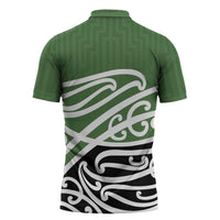 Green Fern New Zealand Kowhai Ngutukak Zipper Polo Shirt - Polynesian Pride