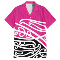 All Pink New Zealand Kowhai Ngutukak Family Matching Off The Shoulder Long Sleeve Dress and Hawaiian Shirt - Polynesian Pride