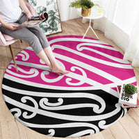All Pink New Zealand Kowhai Ngutukak Round Carpet - Polynesian Pride