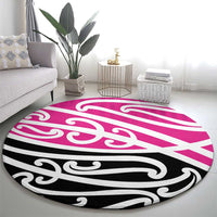 All Pink New Zealand Kowhai Ngutukak Round Carpet - Polynesian Pride