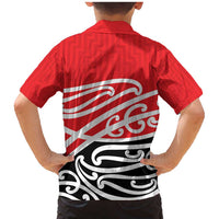 All Red New Zealand Kowhai Ngutukak Family Matching Mermaid Dress and Hawaiian Shirt - Polynesian Pride