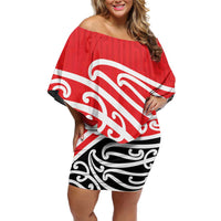 All Red New Zealand Kowhai Ngutukak Off Shoulder Short Dress - Polynesian Pride