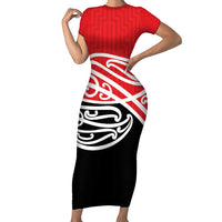 All Red New Zealand Kowhai Ngutukak Short Sleeve Bodycon Dress - Polynesian Pride