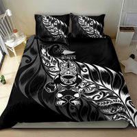 New Zealand Lawn Bowls Bedding Set Black Maori Warrior Tribal Silver Fern - Polynesian Pride