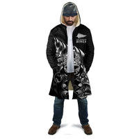 New Zealand Lawn Bowls Custom Cloak Black Maori Warrior Tribal Silver Fern - Polynesian Pride