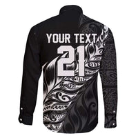 New Zealand Lawn Bowls Custom Family Matching Long Sleeve Bodycon Dress and Hawaiian Shirt Black Maori Warrior Tribal Silver Fern - Polynesian Pride