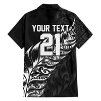 New Zealand Lawn Bowls Custom Family Matching Off Shoulder Maxi Dress and Hawaiian Shirt Black Maori Warrior Tribal Silver Fern - Polynesian Pride