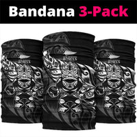 New Zealand Lawn Bowls Neck Gaiter Black Maori Warrior Tribal Silver Fern - Polynesian Pride