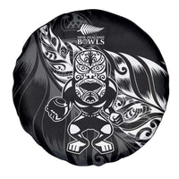New Zealand Lawn Bowls Spare Tire Cover Black Maori Warrior Tribal Silver Fern - Polynesian Pride