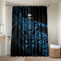 New Zealand Lawn Bowls Bathroom Set Blue Maori Warrior Tribal Silver Fern - Polynesian Pride