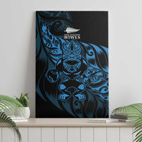 New Zealand Lawn Bowls Canvas Wall Art Blue Maori Warrior Tribal Silver Fern - Polynesian Pride