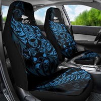 New Zealand Lawn Bowls Car Seat Cover Blue Maori Warrior Tribal Silver Fern - Polynesian Pride