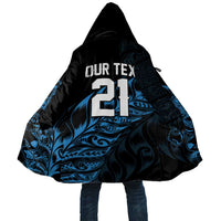 New Zealand Lawn Bowls Custom Cloak Blue Maori Warrior Tribal Silver Fern - Polynesian Pride