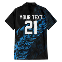 New Zealand Lawn Bowls Custom Family Matching Summer Maxi Dress and Hawaiian Shirt Blue Maori Warrior Tribal Silver Fern - Polynesian Pride