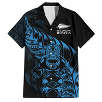 New Zealand Lawn Bowls Custom Family Matching Tank Maxi Dress and Hawaiian Shirt Blue Maori Warrior Tribal Silver Fern - Polynesian Pride