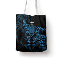 New Zealand Lawn Bowls Tote Bag Blue Maori Warrior Tribal Silver Fern - Polynesian Pride