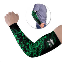 New Zealand Lawn Bowls Custom Arm Sleeves Green Maori Warrior Tribal Silver Fern - Polynesian Pride