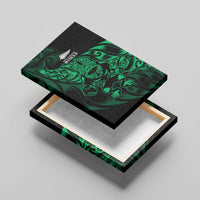 New Zealand Lawn Bowls Canvas Wall Art Green Maori Warrior Tribal Silver Fern - Polynesian Pride