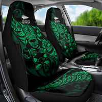 New Zealand Lawn Bowls Car Seat Cover Green Maori Warrior Tribal Silver Fern - Polynesian Pride