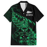 New Zealand Lawn Bowls Custom Family Matching Short Sleeve Bodycon Dress and Hawaiian Shirt Green Maori Warrior Tribal Silver Fern - Polynesian Pride
