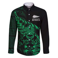 New Zealand Lawn Bowls Custom Family Matching Summer Maxi Dress and Hawaiian Shirt Green Maori Warrior Tribal Silver Fern - Polynesian Pride