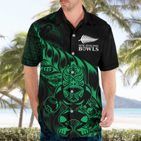 New Zealand Lawn Bowls Custom Hawaiian Shirt Green Maori Warrior Tribal Silver Fern - Polynesian Pride