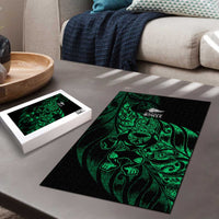 New Zealand Lawn Bowls Puzzle Green Maori Warrior Tribal Silver Fern - Polynesian Pride