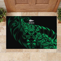 New Zealand Lawn Bowls Rubber Doormat Green Maori Warrior Tribal Silver Fern - Polynesian Pride