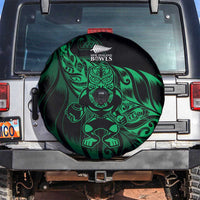New Zealand Lawn Bowls Spare Tire Cover Green Maori Warrior Tribal Silver Fern - Polynesian Pride