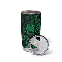 New Zealand Lawn Bowls Custom Tumbler Cup Green Maori Warrior Tribal Silver Fern - Polynesian Pride