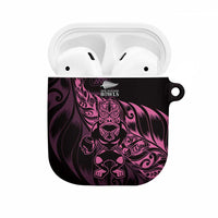 New Zealand Lawn Bowls AirPods Case Pink Maori Warrior Tribal Silver Fern - Polynesian Pride