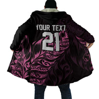 New Zealand Lawn Bowls Custom Cloak Pink Maori Warrior Tribal Silver Fern - Polynesian Pride