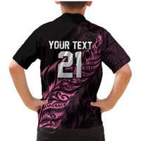 New Zealand Lawn Bowls Custom Family Matching Mermaid Dress and Hawaiian Shirt Pink Maori Warrior Tribal Silver Fern - Polynesian Pride
