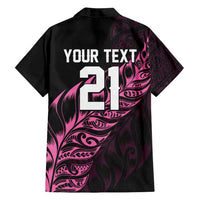 New Zealand Lawn Bowls Custom Family Matching Summer Maxi Dress and Hawaiian Shirt Pink Maori Warrior Tribal Silver Fern - Polynesian Pride