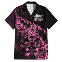 New Zealand Lawn Bowls Custom Family Matching Tank Maxi Dress and Hawaiian Shirt Pink Maori Warrior Tribal Silver Fern - Polynesian Pride