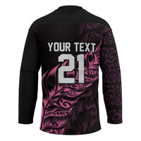 New Zealand Lawn Bowls Custom Hockey Jersey Pink Maori Warrior Tribal Silver Fern - Polynesian Pride
