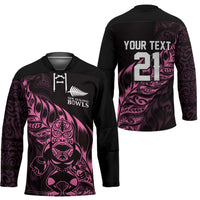 New Zealand Lawn Bowls Custom Hockey Jersey Pink Maori Warrior Tribal Silver Fern LT9 - Polynesian Pride