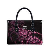 New Zealand Lawn Bowls Leather Bag Pink Maori Warrior Tribal Silver Fern - Polynesian Pride