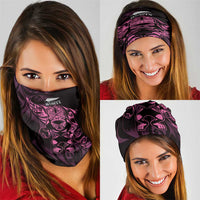 New Zealand Lawn Bowls Neck Gaiter Pink Maori Warrior Tribal Silver Fern - Polynesian Pride