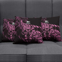 New Zealand Lawn Bowls Pillow Cover Pink Maori Warrior Tribal Silver Fern - Polynesian Pride