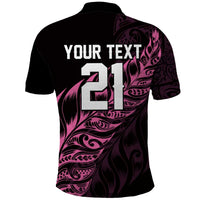 New Zealand Lawn Bowls Custom Polo Shirt Pink Maori Warrior Tribal Silver Fern - Polynesian Pride