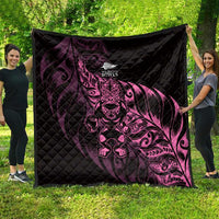 New Zealand Lawn Bowls Quilt Pink Maori Warrior Tribal Silver Fern - Polynesian Pride