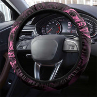 New Zealand Lawn Bowls Steering Wheel Cover Pink Maori Warrior Tribal Silver Fern - Polynesian Pride
