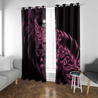 New Zealand Lawn Bowls Window Curtain Pink Maori Warrior Tribal Silver Fern - Polynesian Pride