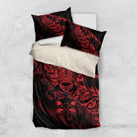 New Zealand Lawn Bowls Bedding Set Red Maori Warrior Tribal Silver Fern - Polynesian Pride