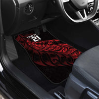 New Zealand Lawn Bowls Custom Car Mats Red Maori Warrior Tribal Silver Fern - Polynesian Pride