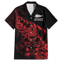 New Zealand Lawn Bowls Custom Family Matching Mermaid Dress and Hawaiian Shirt Red Maori Warrior Tribal Silver Fern - Polynesian Pride
