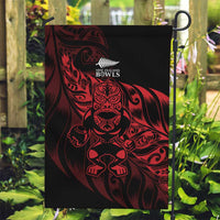 New Zealand Lawn Bowls Garden Flag Red Maori Warrior Tribal Silver Fern - Polynesian Pride