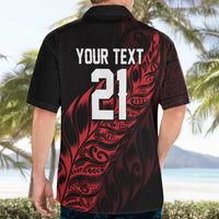 New Zealand Lawn Bowls Custom Hawaiian Shirt Red Maori Warrior Tribal Silver Fern - Polynesian Pride